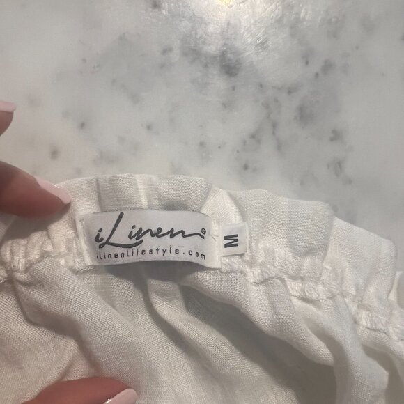 White Linen Blouse - Picture 3 of 4